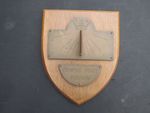 VINTAGE HMS VERNON 'TEMPUS FUGIT' SUN DIAL BRONZE PLAQUE WITH WOOD BACKING