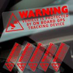 5 x On Board GPS Tracking Device Security Stickers Car Alarm Tracker Warning Red
