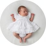 Premature Tiny Baby Girl Dress Frilly Ruffle Lace Prem Early Preemie White 3-8lb