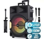 Majority P500 150W Bluetooth PARTY SPEAKER with Mic, Tripod & LEDs – New