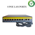 8 Channel PoE Switch Ethernet 10/100 Mbps Network 10 PORT Hub For CCTV IP NVR