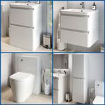 Bathroom Vanity Unit Basin Storage Cabinet Toilet WC Soft Close Furniture White