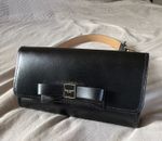 kate spade new york Womens Black Leather Waist Belt Bow Adjustable Buckle M
