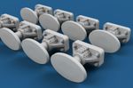 BR OLEO Oval Coach Buffers x8 - OO / 4mm scale