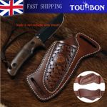 TOURBON Engraved Slanted Pancake Fixed Blade Knife Sheath Knives Belt Case