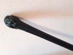 A Victorian Carved Ebony Bulbous Top Walking Stick c1870