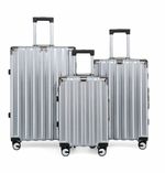 Infinity Leather Hardshell Suitcase Robust 8 Wheel Luggage Cabin Case TSA Lock