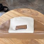 Osprey London Leather Make-Up & Cosmetic Bag Pouch Brown/Beige Zip Closure