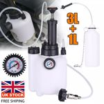 3L + 1L Car Brake Bleeder Tool Clutch Fluid Bleeding Kit Vacuum Pump Air Powered