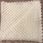 Hand Knitted Crochet Baby Pram Blanket White New