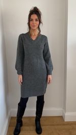 NEXT Grey V Neck  Jumper Dress Size Small