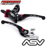 ASV F4 Black Long Brake + Clutch Lever Set Pro Perch Yamaha YFZ450 R / SE 2020