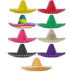 PACK OF MEXICAN SOMBRERO HAT POM POM WILD WESTERN BANDIT FANCY DRESS COSTUME LOT