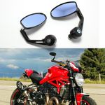 Bar End Mirrors Rearview For Ducati Monster 1200 696 797 1100 7/8" Hollow Bar
