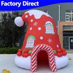 4.5m Hat Christmas Inflatable Hole Giant Blow Up Xmas Tent Inflatable Santa Tent