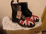 Dr Martens Vintage Black 8 Hole Union Jack 1460 Boots UK5