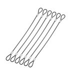 6Pcs Safety Cable Locks,Security Wire Ropes w Double Loop(Black, 8",2mmDia)