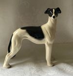 Greyhound Ceramic figurine in Black & White