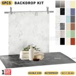 6× Photo Backdrop Paper Kit Waterproof Food Photography Background Prop 57*87cm