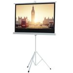 16:9 Tripod Projector Screen Pull Down Matt White Projection Home Cinema Theater
