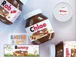 Nutella Jar Personalised Label Custom Name Birthday Gift Party Favor Christmas