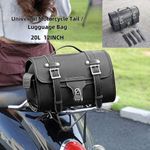 Black 20L Motorcycle Rear Tail Bag Saddle Luggage Storage For Harley Universal