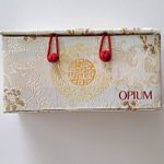 Vintage YSL Opium Perfume Empty Presentation Box Cream Gold Brocade Satin Case
