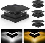 4× Solar Post Cap Lights 4×4" LED Outdoor Garden Landscape Square Fence Cap Lamp