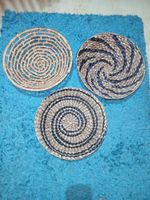 Set Of 3 Ratton Wicker Fruit Baskets/ Wall Decor.