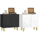 HOMCOM High Gloss Storage Cabinet with 2 Doors, Adjustable Shelf, Hairpin Legs