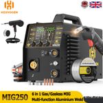 6in1 Gas NoGas MIG Welder 200A Inverter IGBT Aluminium MIG/TIG/MMA/Spool Gun UK