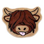 Clyrax Tongue Out Highland Cow Rugs, Soft Imitated One Size, Multicolor 