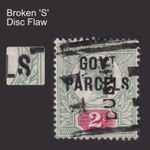 GB QV SG O70 Unlisted Broken 'S' Flaw GOVT PARCELS 2d Grey-Green & Carmine Used