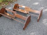 Pair of antique oak telescopic book stands, neat and practical