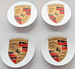 76mm Porsche alloy wheel centre caps Silver Set Of 4