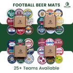 Football Beer Mat Coasters 8-Pack Gift Set - 25 Teams | Fan Gift | Beer Mats