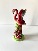 Flamingo Figurine Norleans Japan Ceramic Vintage 1950s Mother Chick Wings Spread