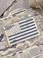 Large Genuine Multicam Fabric Infrared US Hook and Loop Flag Patches 3x5 Inches