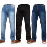 Mens Straight Leg Jeans Stretch Basic Casual Work Denim Regular Big Tall Waists