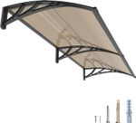 40x80'' Window Door Awning Canopy，Polycarbonate Outdoor Sun & Rain Cover