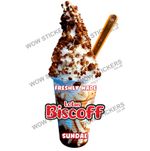 Biscoff Crumb Ice Cream Sundae Sticker Decals KBG Whippy Van (Choose Size)