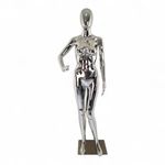 Female Faceless Chrome Display Egg Head Mannequin – Sleek Retail Showcase