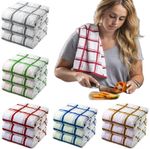 Large Jumbo Big Check Terry Tea Towels 100% Cotton Soft Kitchen Dish Clean Cloth