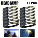 Head-Torch Waterproof COB LED Rechargeable USB Motion Sensor Headlamp Work Light