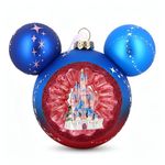 Mickey and Disneyland Paris Castle Glass Dangler Ornament, by Arribas Collection