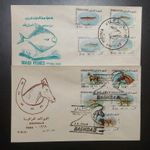 1969 IRAQ FISH & ANIMALS 2 FDC FIRST DAY COVERS HORSES 2 SETS TOTAL 9 STAMPS