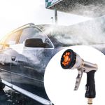 Garden Hose Spray Nozzle with 9 Spray Pattern Heavy Duty Metal High Pressure Gun