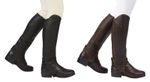 DUBLIN MERIDIAN GENUINE REAL FULL GRAIN WAXY SOFT LEATHER DRESSAGE TOP GAITERS