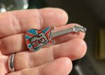 Vintage The Jam Glittered Guitar Pin Badge, Original From The Early 80’s
