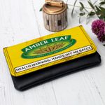 Personalised Tobacco Pouch Amber Leaf Lined Baccy Wallet Dad Vintage Gift TB01